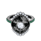 خاتم Black Baroque Motif ، متعدد الألوان ، مطلي بالروثينيوم