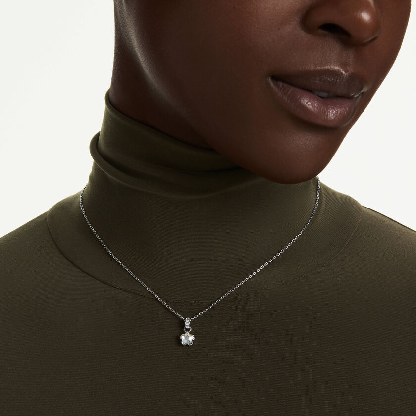 swarovski قلادة chroma، قطع متنوع، شكل نجمة، لون أبيض، طلاء روديوم