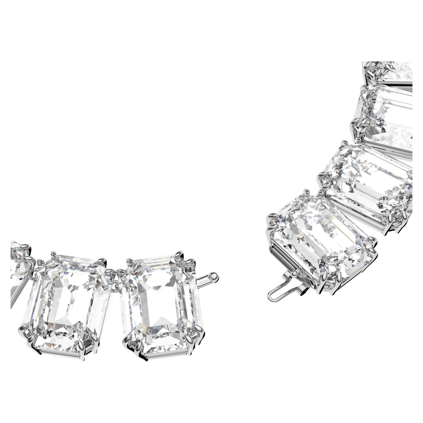 swarovski millenia necklace  octagon cut crystals  white  rhodium plated