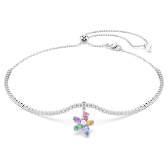 عقد شوكر ariana grande x swarovski، قطع متنوع، شكل زهرة، ألوان متعددة، طلاء روديوم
