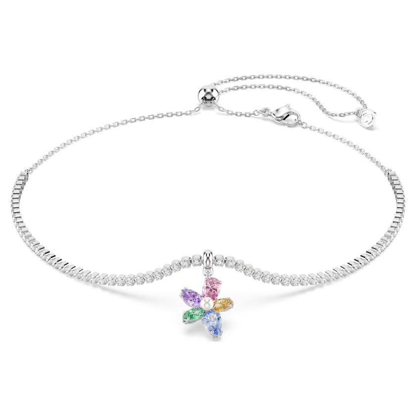 ariana grande x swarovski choker  mixed cuts  flower  multicolored  rhodium plated