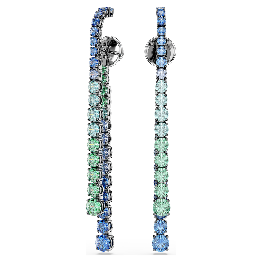swarovski أقراط متدلية matrix، قطع مستدير متدرج، ألوان متعددة، طلاء روثينيوم