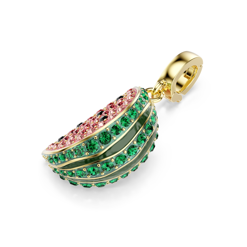 swarovski حلية idyllia، قطع متنوع، شكل بطيخ، ألوان متعددة، طلاء باللون الذهبي