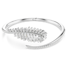 swarovski vienna bangle  mixed cuts  feather  white  rhodium plated