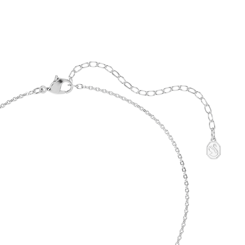 swarovski قلادة una angelic، قطع مستطيل، أحجار كريستال صغيرة متراصة، لون أخضر، طلاء روديوم