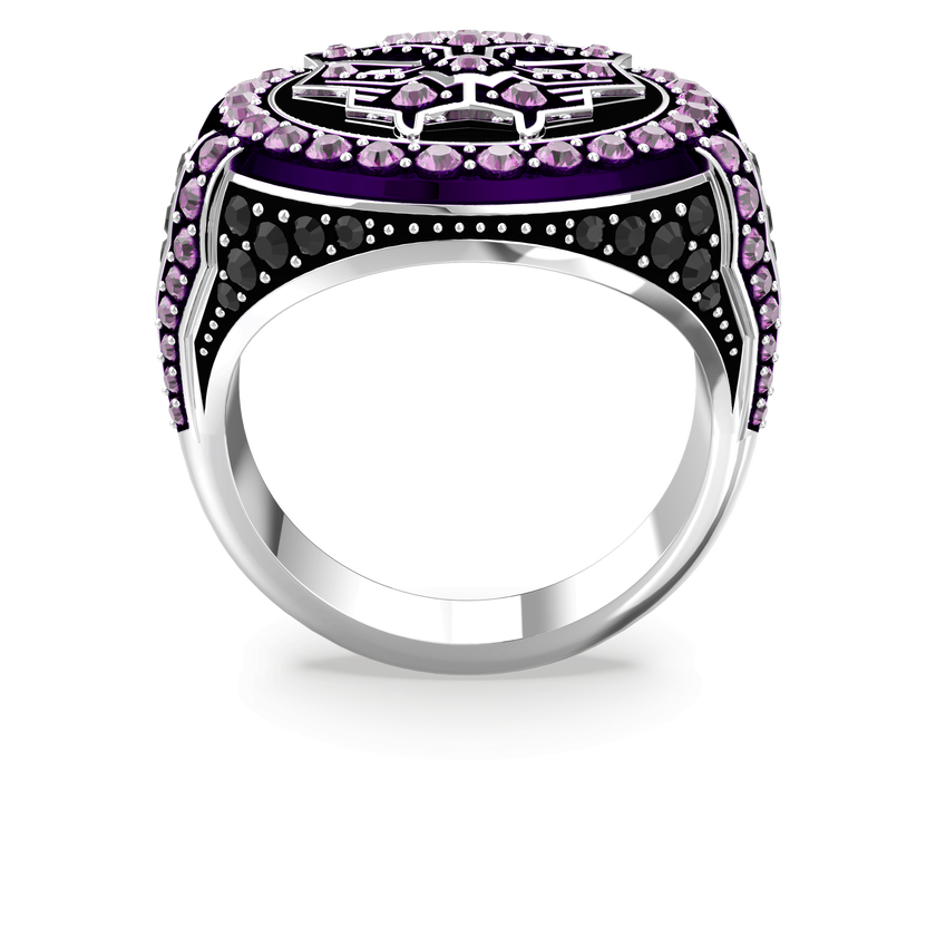 swarovski خاتم black panther، تصميم black panther، لون أرجواني، طلاء روديوم