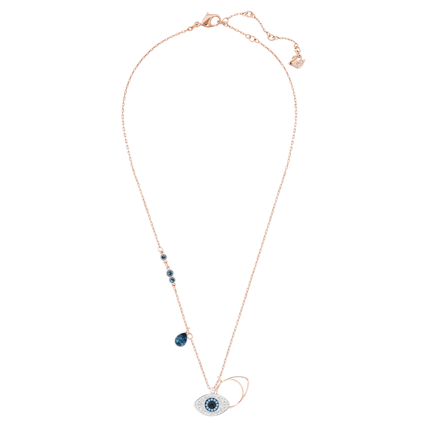swarovski symbolica pendant  evil eye  blue  mixed metal finish