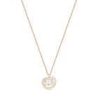 Generation Pendant, Small, White, Rose Gold Plated