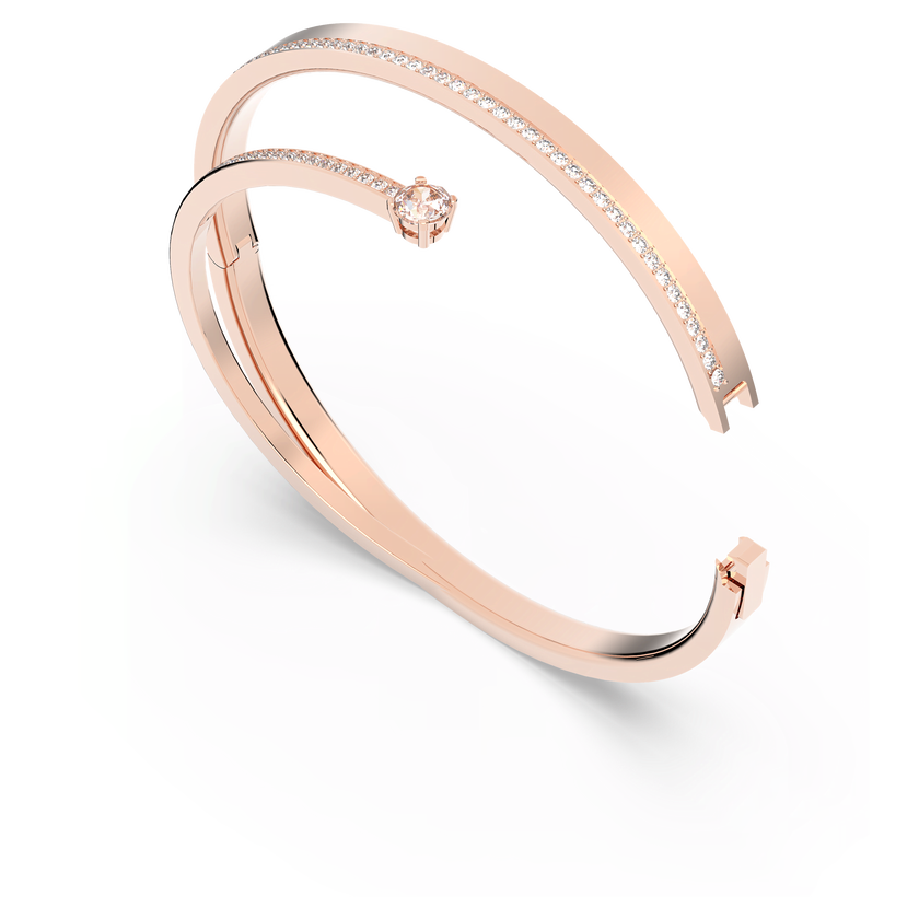 swarovski fresh bangle  white  rose gold plataed