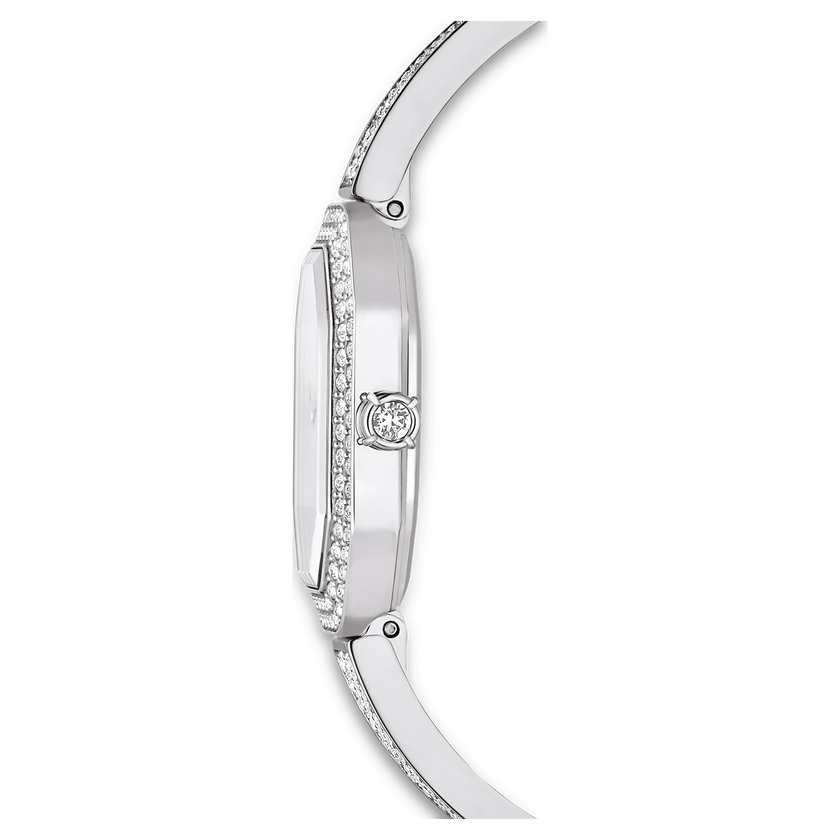 swarovski ساعة dextera، صناعة سويسرية، سوار معدني، لون فضي، ستانلس ستيل