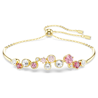 swarovski constella bracelet  mixed cuts  multicolored  gold tone plated
