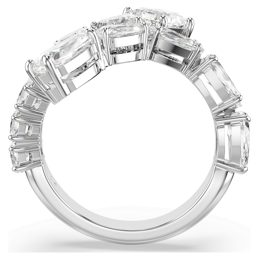 swarovski matrix ring  mixed cuts  white  rhodium plated