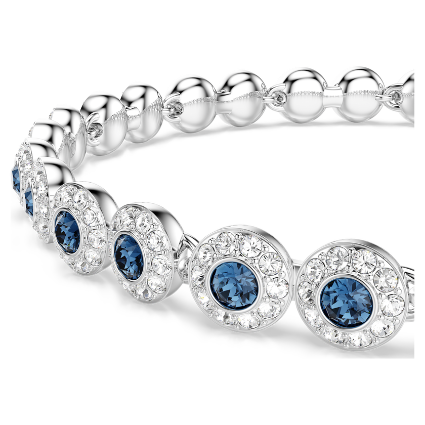 swarovski سوار تنس una angelic، قطع مستدير، لون أزرق، طلاء روديوم