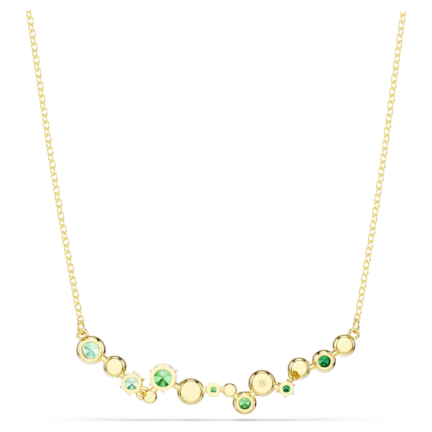 swarovski constella necklace  mixed cuts  green  gold tone plated
