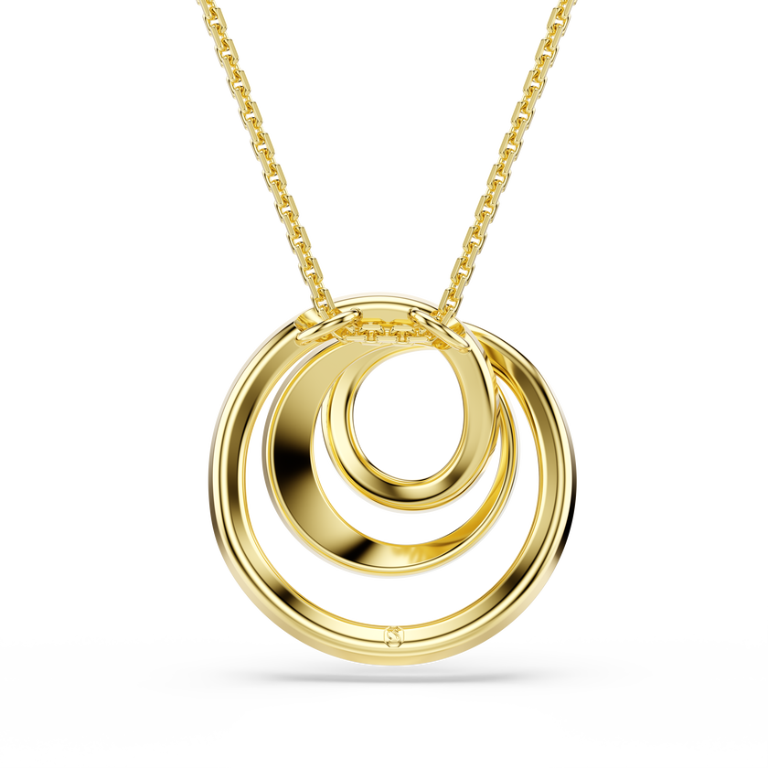 swarovski hyperbola necklace  round cut  white  gold tone plated