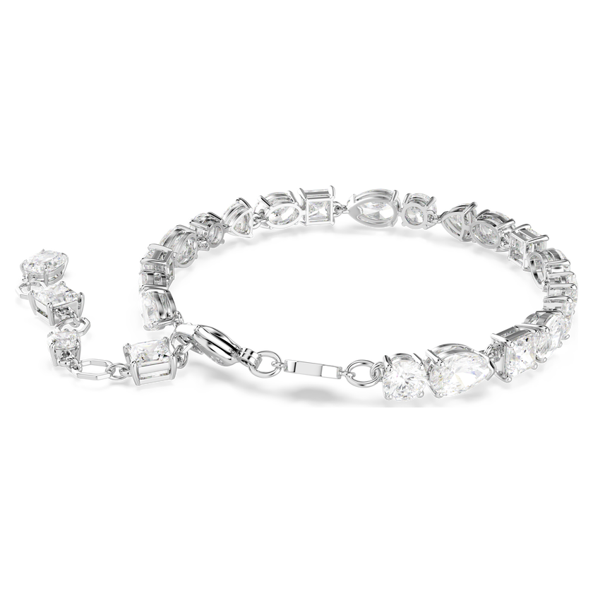 swarovski mesmera bracelet  mixed cuts  white  rhodium plated