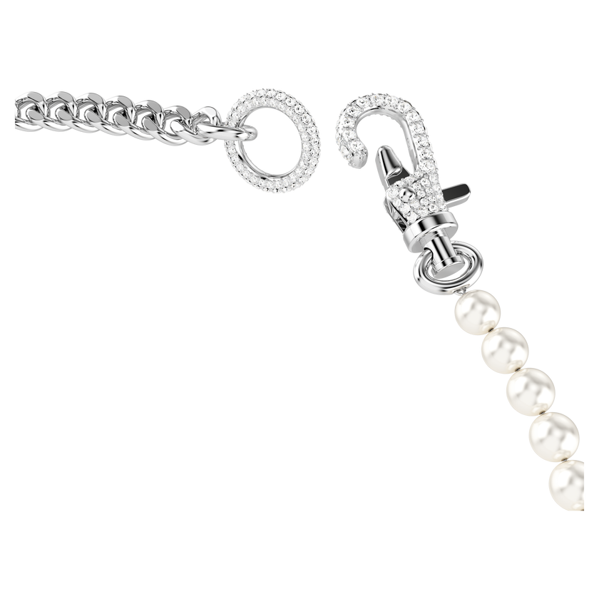 swarovski عقد dextera، لآلئ كريستال، أحجار كريستال صغيرة متراصة، لون أبيض، طلاء روديوم