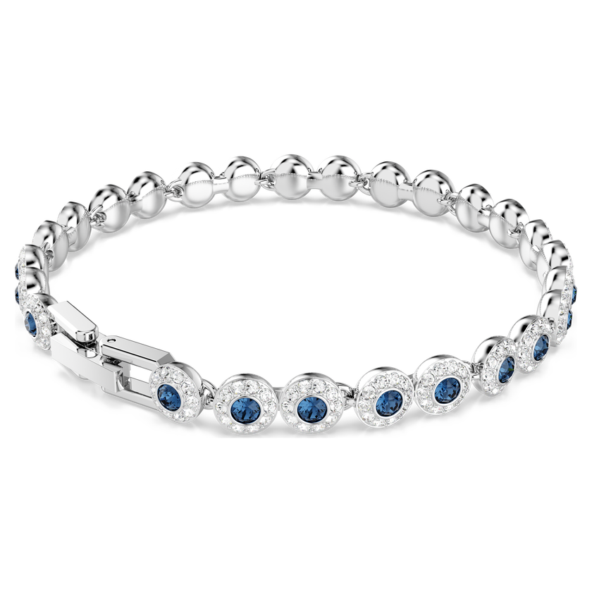 swarovski سوار تنس una angelic، قطع مستدير، لون أزرق، طلاء روديوم