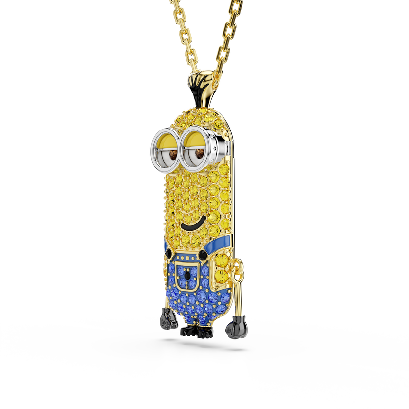 swarovski قلادة minions كيفن، ترصيع بافيه، ألوان متعددة، لمسة نهائية من الذهب عيار 18 قيراط