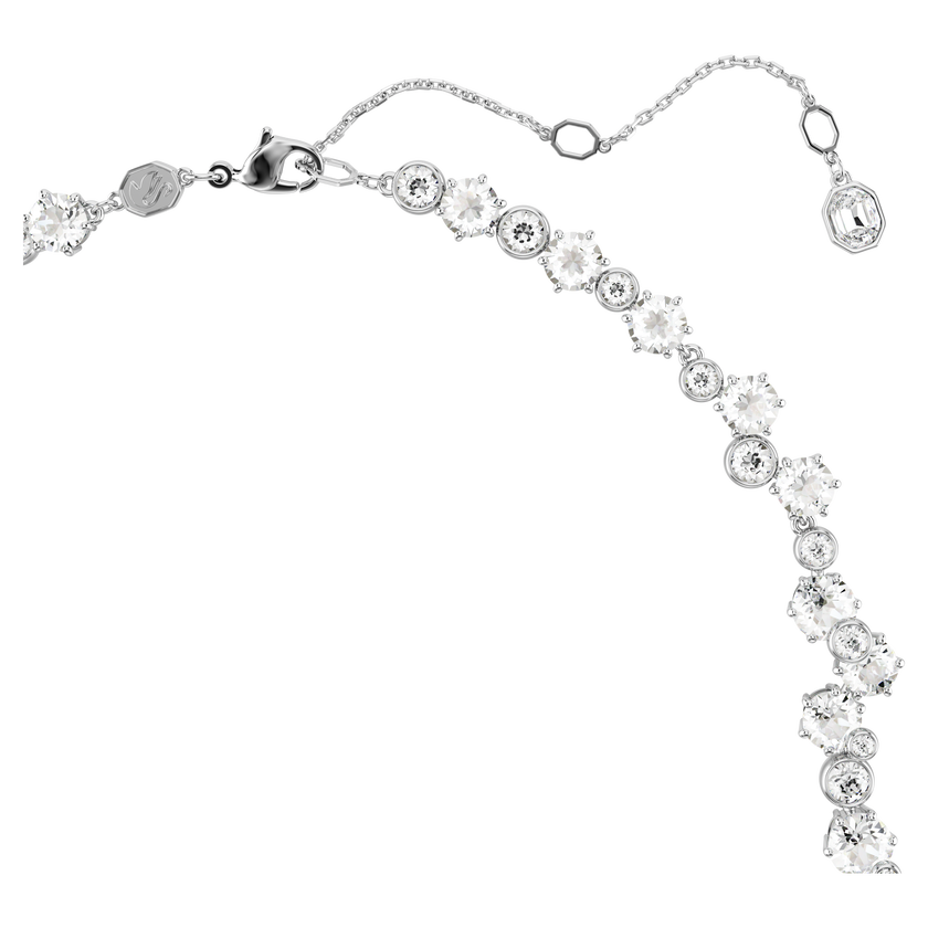 swarovski constella necklace  mixed cuts  clasp  white  rhodium plated
