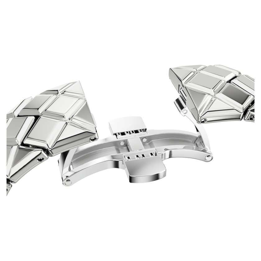 swarovski ساعة curiosa bangle، صناعة سويسرية، سوار كريستال، لون فضي، ستانلس ستيل