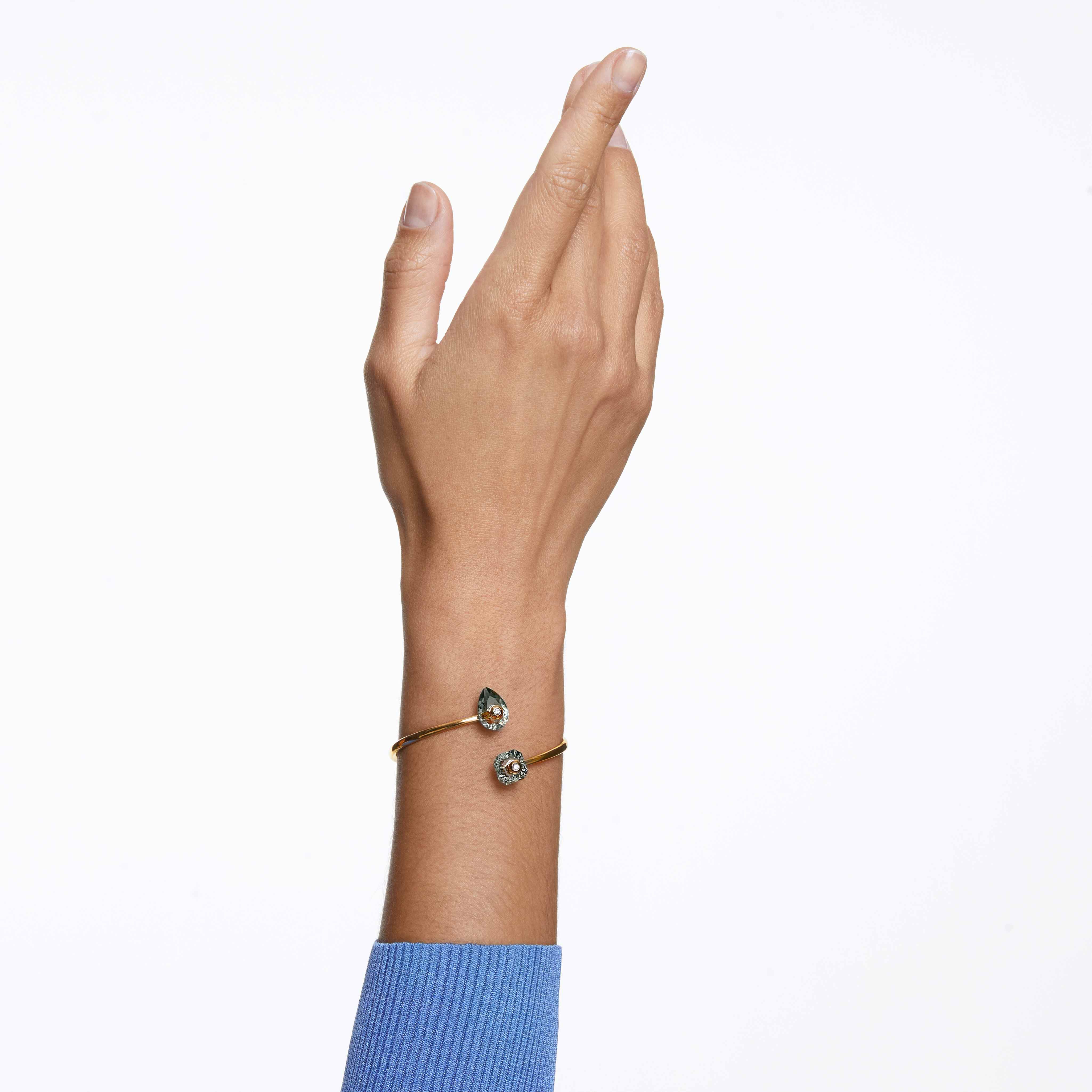 swarovski studiosa bangle  gray  gold tone plated