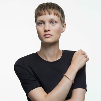 swarovski سوار hyperbola، لون أبيض، طلاء ذهبي وردي