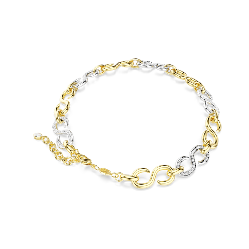 swarovski عقد dextera، قطع مُستدير، سلسلة، لون أبيض، لمسة نهائية من معادن مختلطة