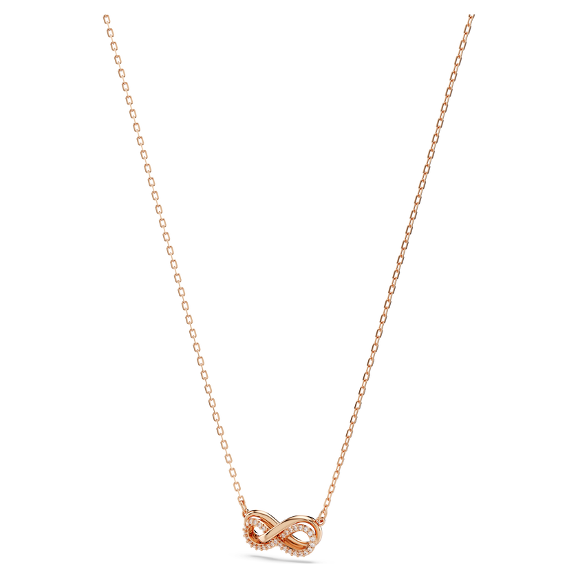 swarovski hyperbola set  infinity  white  rose gold tone plated