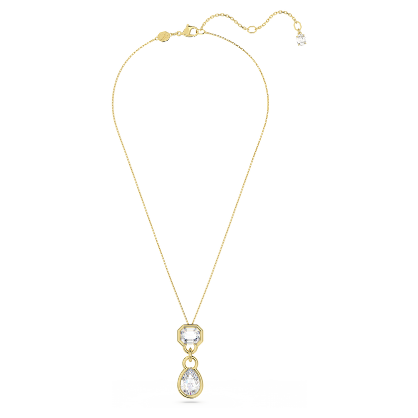 swarovski dextera pendant  mixed cuts  white  gold tone plated