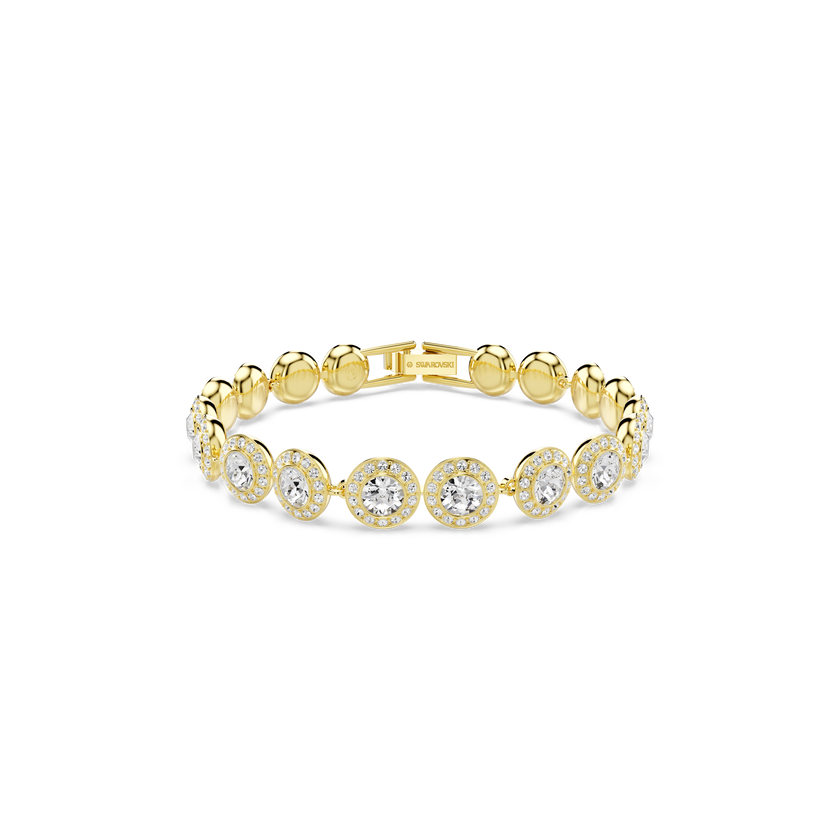 swarovski طقم una angelic، طقم من 3 قطع، قطع مُستدير، لون أبيض، لمسة نهائية من الذهب عيار 18 قيراط