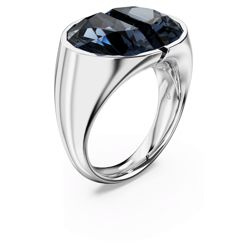 swarovski lucent cocktail ring  gray  rhodium plated