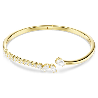 swarovski mesmera bangle  mixed cuts  white  18k gold finish