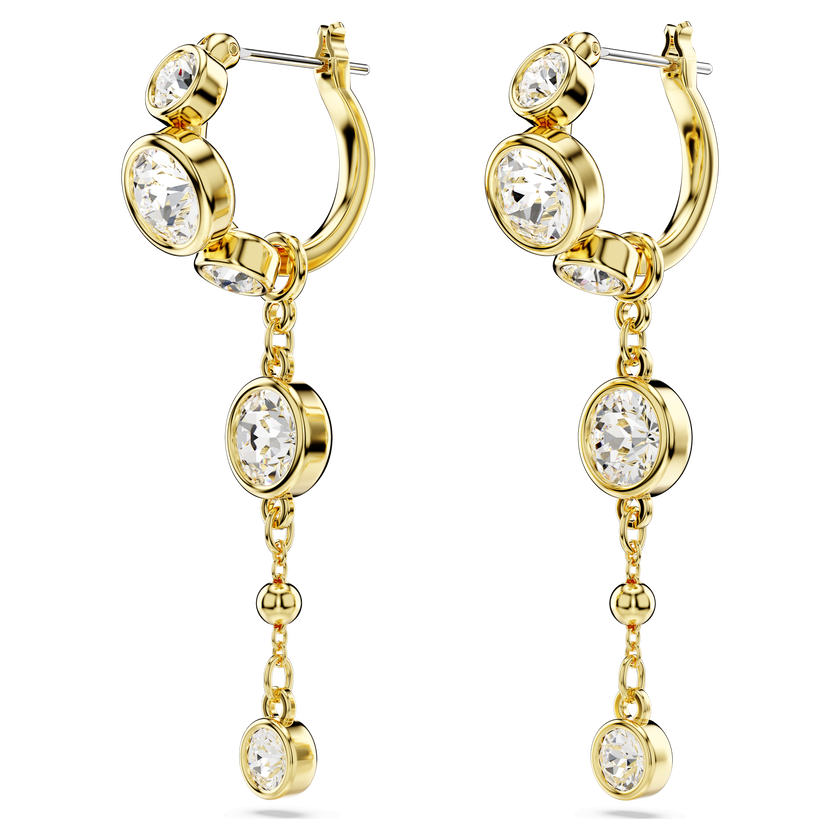 swarovski imber drop earrings  round cut  white  mixed metal finish