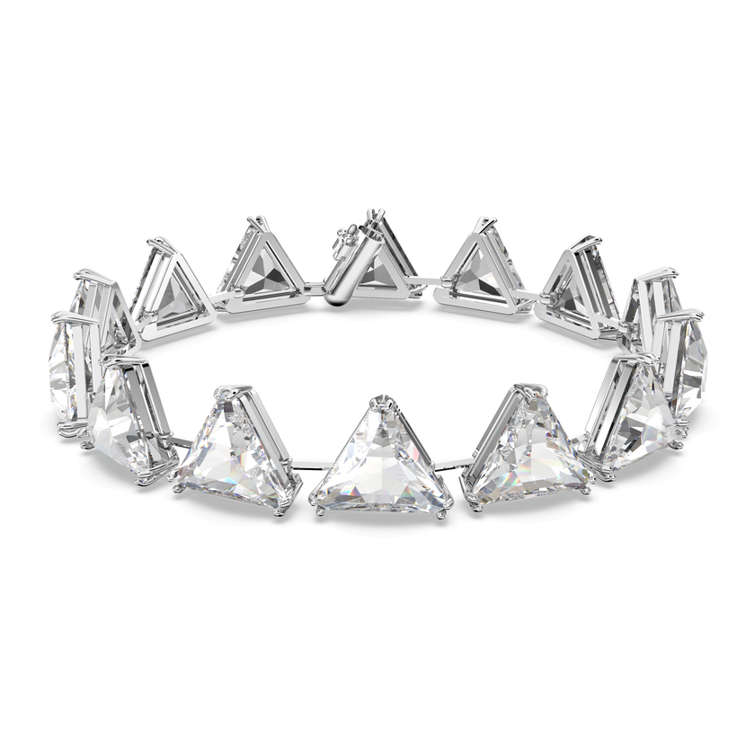 swarovski millenia bracelet  triangle cut crystal  white  rhodium plated