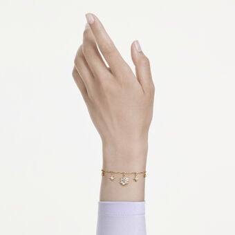 swarovski سوار magic، قطع متنوع، ندفة ثلج، لون أبيض، لمسة نهائية من الذهب عيار 18 قيراط