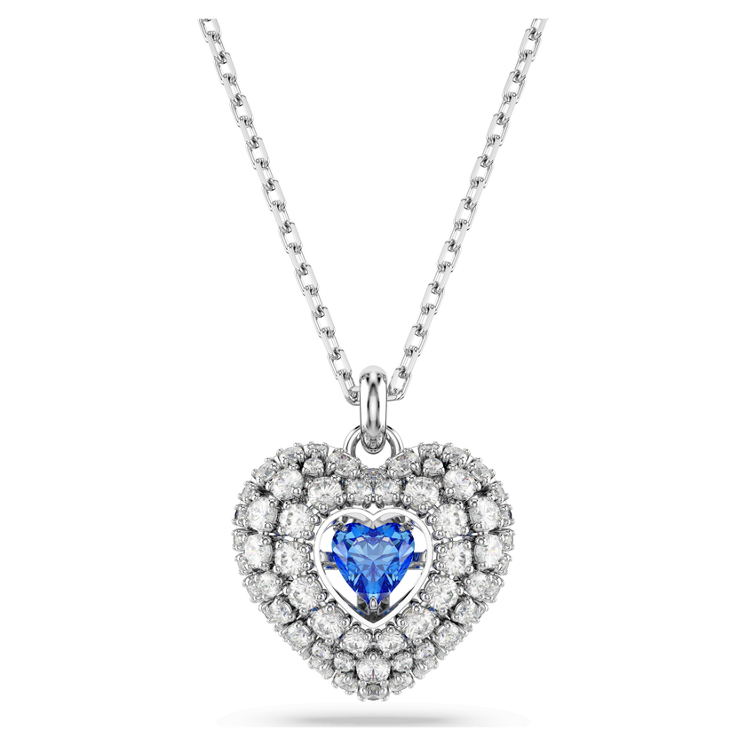 swarovski قلادة idyllia، على شكل قلب، لون أزرق، طلاء روديوم
