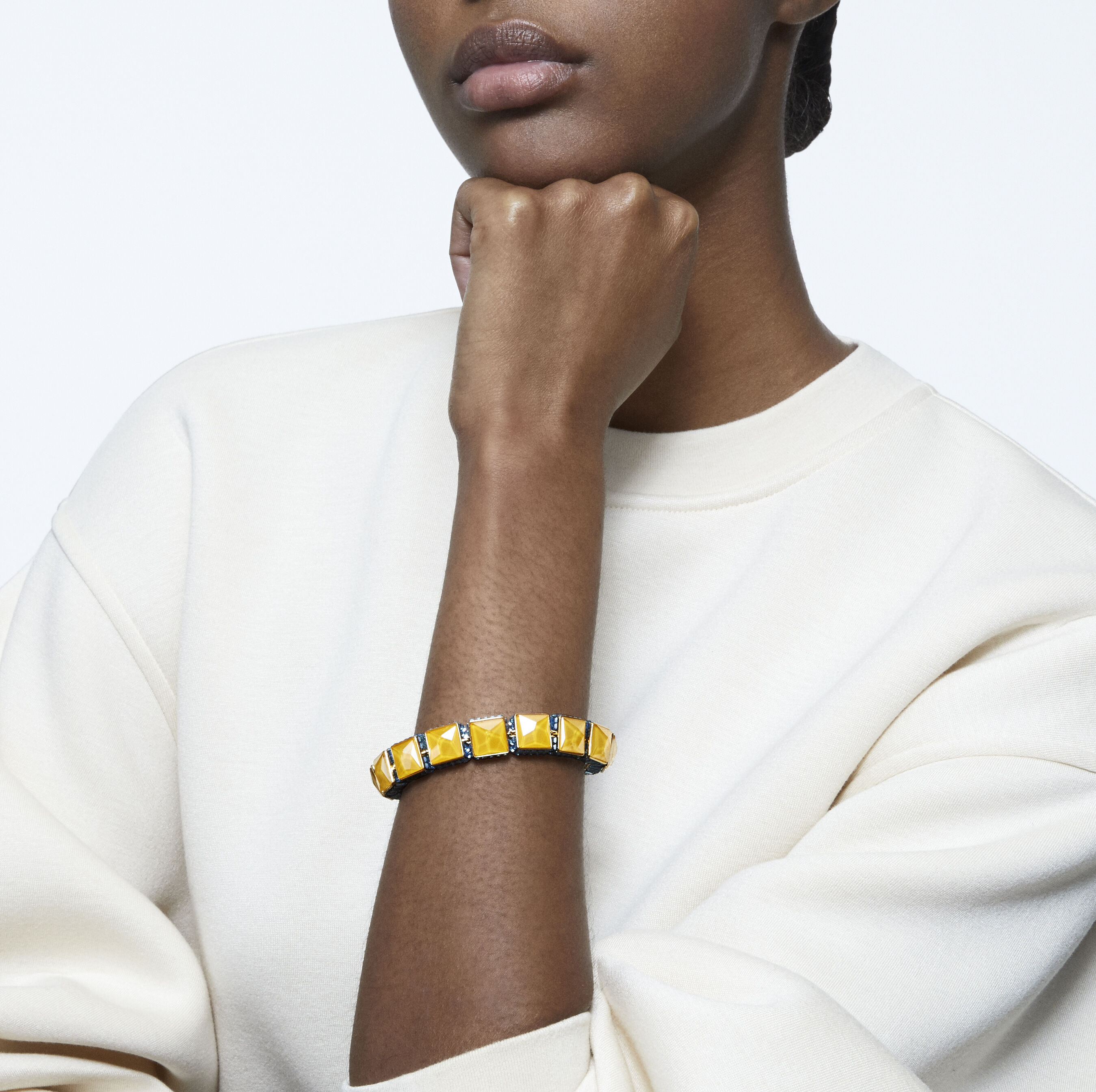 Buy Swarovski Orbita bracelet, Square cut crystal