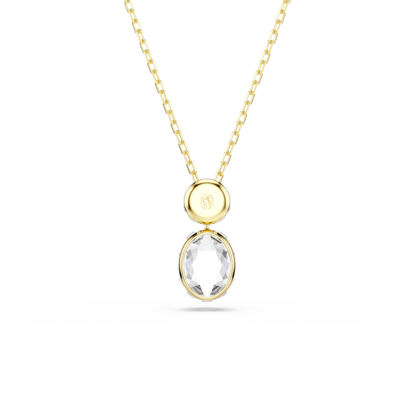 swarovski chroma pendant  mixed cuts  multicolored  gold tone plated