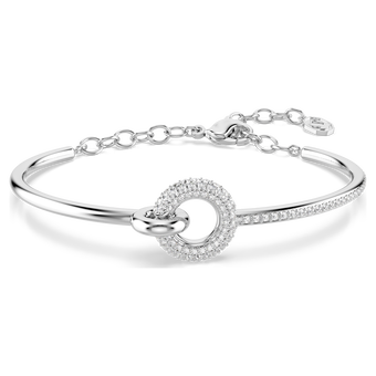 swarovski dextera bangle  round cut  white  rhodium plated