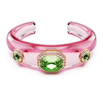 swarovski dulcis cuff  mixed cuts  multicolored  gold tone plated