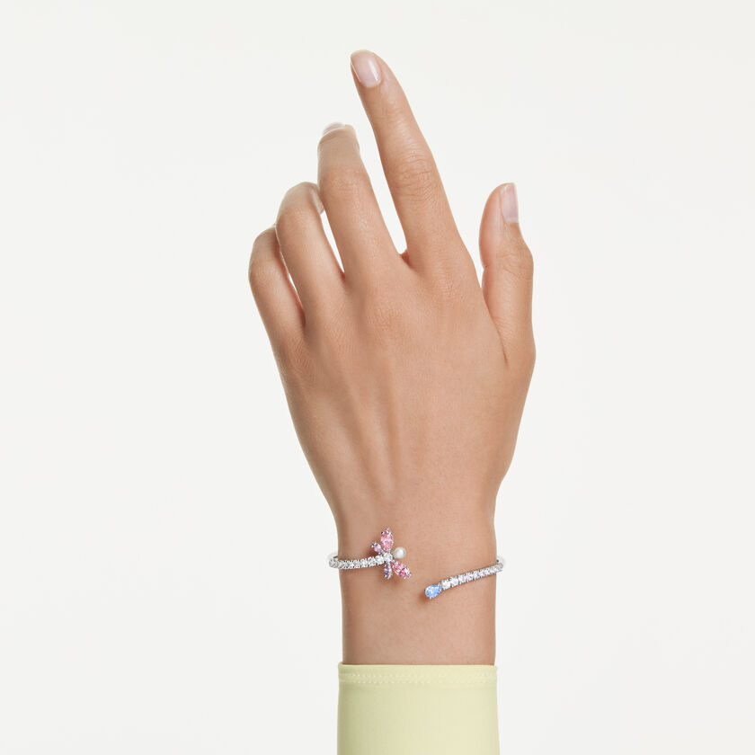 ariana grande x swarovski bangle  mixed cuts  dragonfly  multicolored  rhodium plated