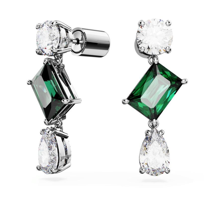 swarovski أقراط متدلية mesmera، قطع متنوع، لون أخضر، طلاء روديوم