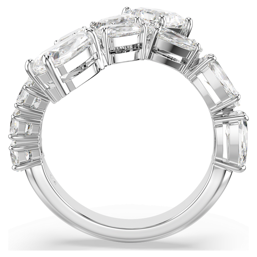 swarovski matrix ring  mixed cuts  white  rhodium plated