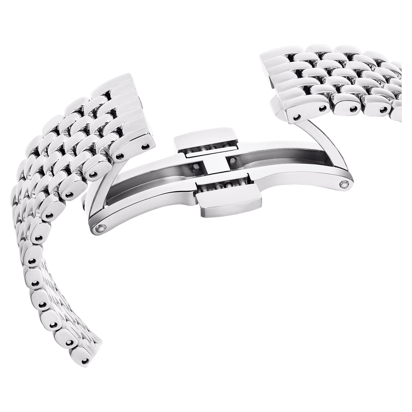 swarovski matrix tennis 7 link watch  swiss made  metal bracelet  silver tone  stainless steel