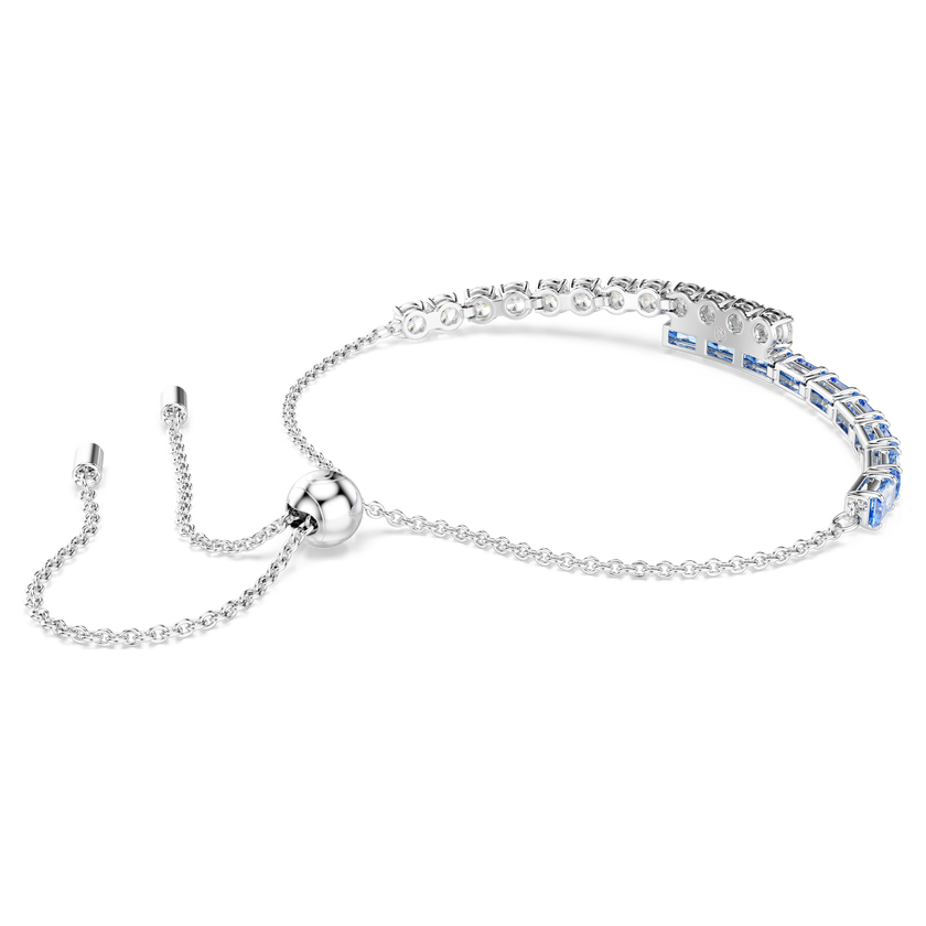swarovski matrix bracelet  mixed cuts  blue  rhodium plated