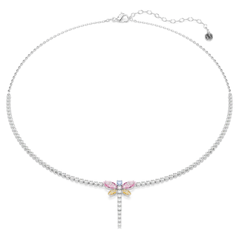 عقد ariana grande x swarovski tennis على شكل حرف y، قطع متنوع، شكل يعسوب، ألوان متعددة، طلاء روديوم