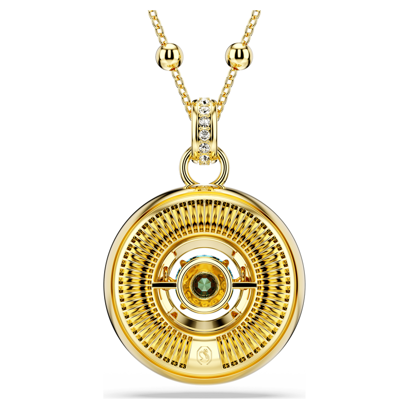 swarovski symbolica pendant  evil eye  medium  multicolored  gold tone plated