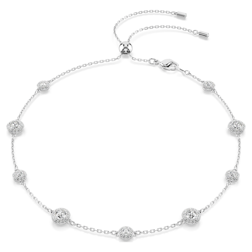 swarovski una angelic necklace  round cut  double sided motifs  white  rhodium plated