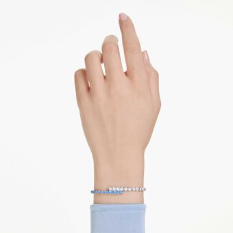 swarovski matrix bracelet  mixed cuts  blue  rhodium plated